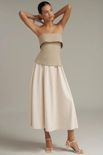 En Saison Arden Strapless Twofer Midi Dress