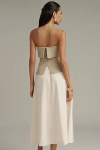 En Saison Arden Strapless Twofer Midi Dress