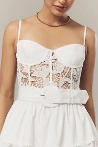 En Saison Marisol Lace Bustier Belted Midi Dress