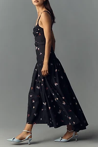 En Saison Belted Drop-Waist Midi Dress