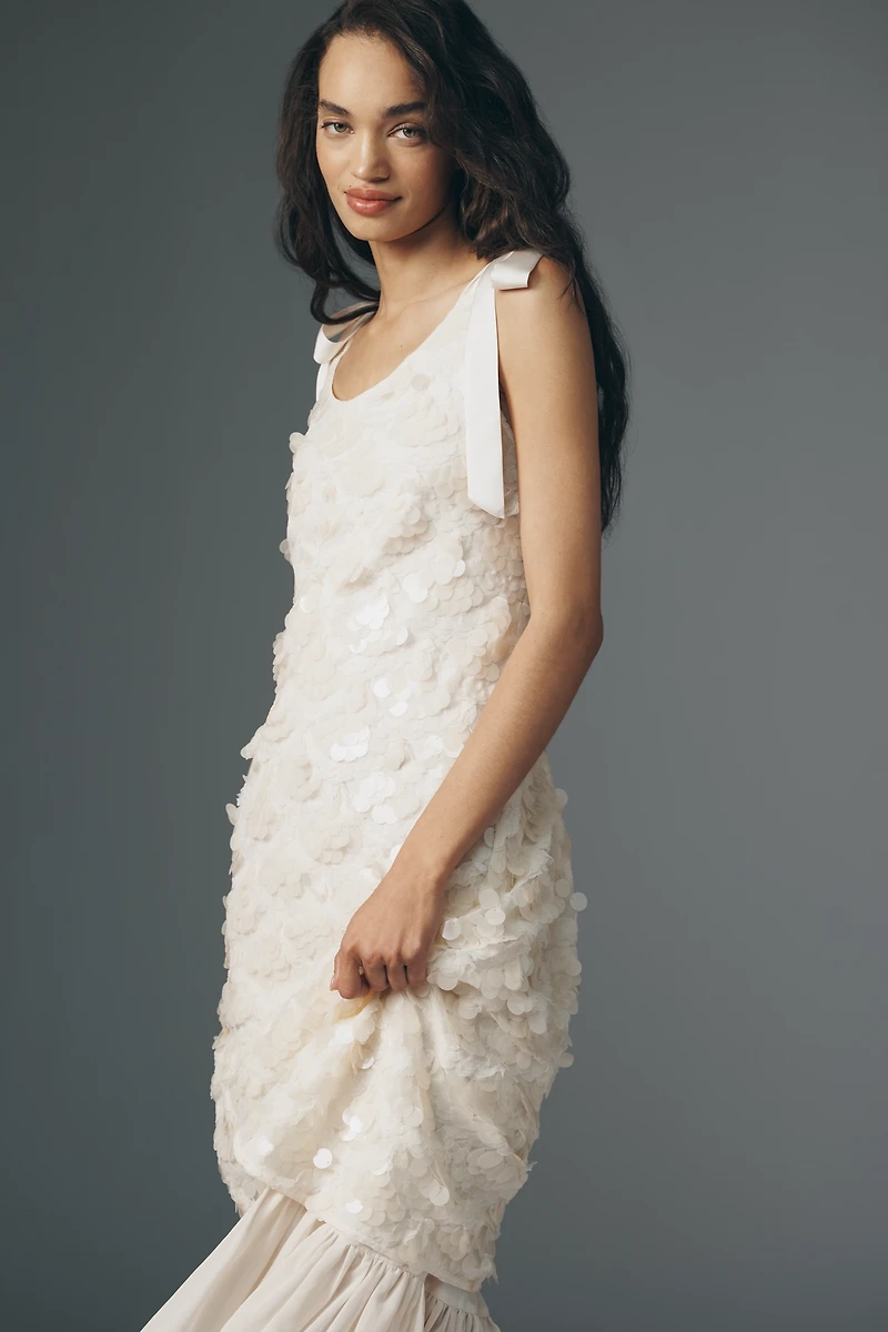 En Saison Emryn Sequin A-Line Bow Midi Dress