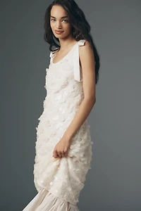 En Saison Emryn Sequin A-Line Bow Midi Dress