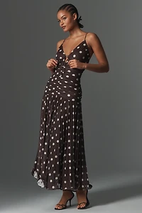 En Saison Lainey Ruched Drop-Waist Midi Dress