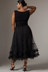 En Saison Darcy Sleeveless Tulle Midi Dress