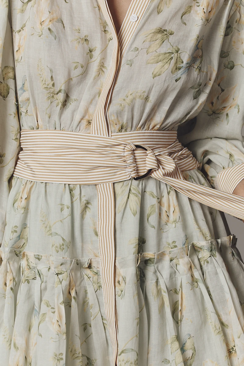 En Saison Rylee Long-Sleeve Belted Shirt Dress