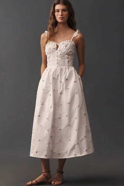 Jacquie The Label Cherie Waisted Sleeveless Midi Dress