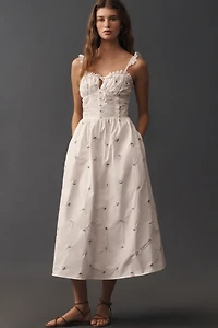 Jacquie The Label Cherie Waisted Sleeveless Midi Dress