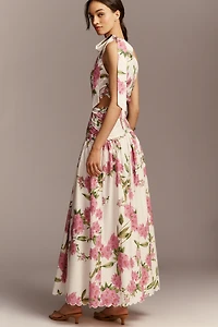 En Saison Esther Cotton One-Shoulder Drop-Waist Midi Dress