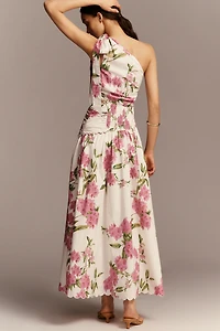 En Saison Esther Cotton One-Shoulder Drop-Waist Midi Dress