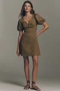En Saison Sweetheart Puff-Sleeve Dress