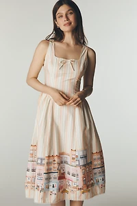 En Saison Athena Square-Neck Midi Dress