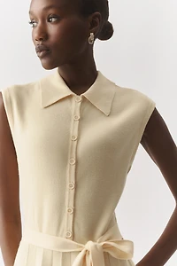En Saison Pleated Shirt Dress