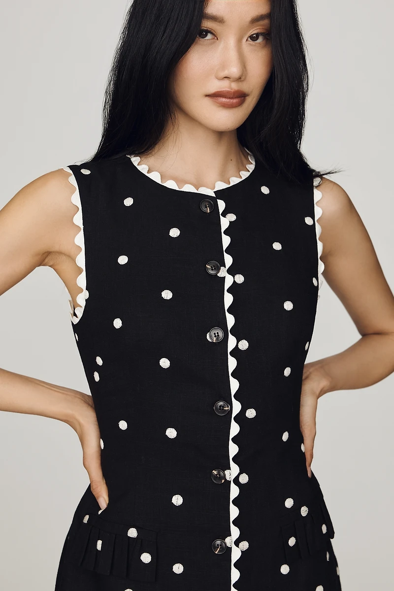 En Saison Heather Buttondown Mini Dress
