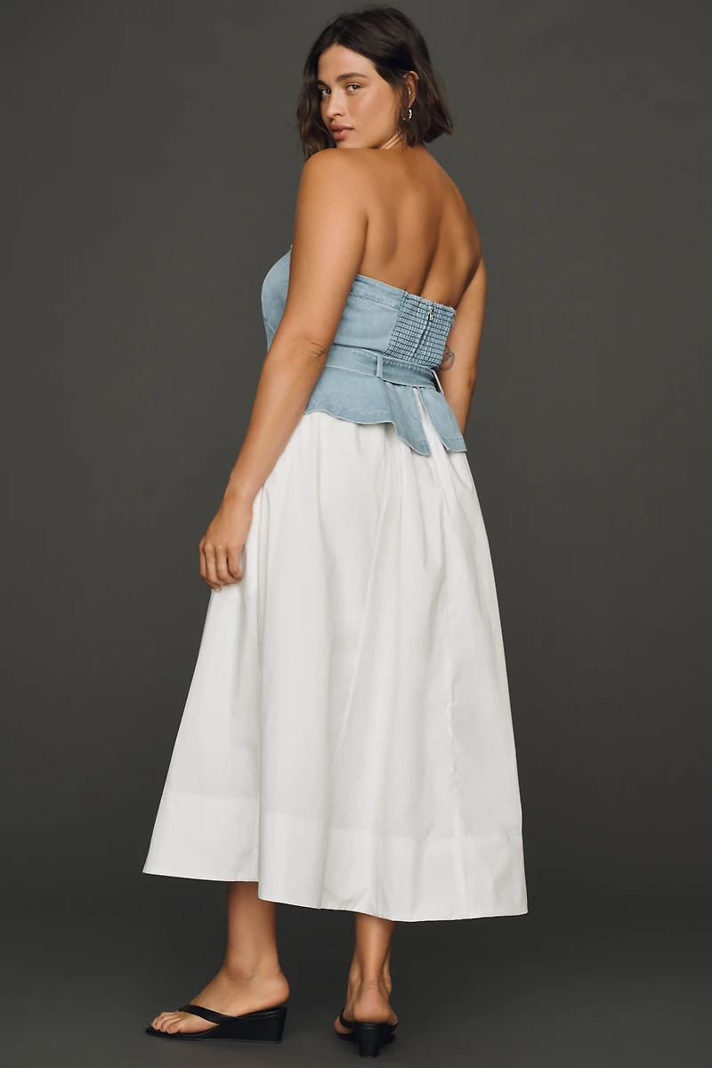 En Saison Harlow Plus Denim Midi Dress