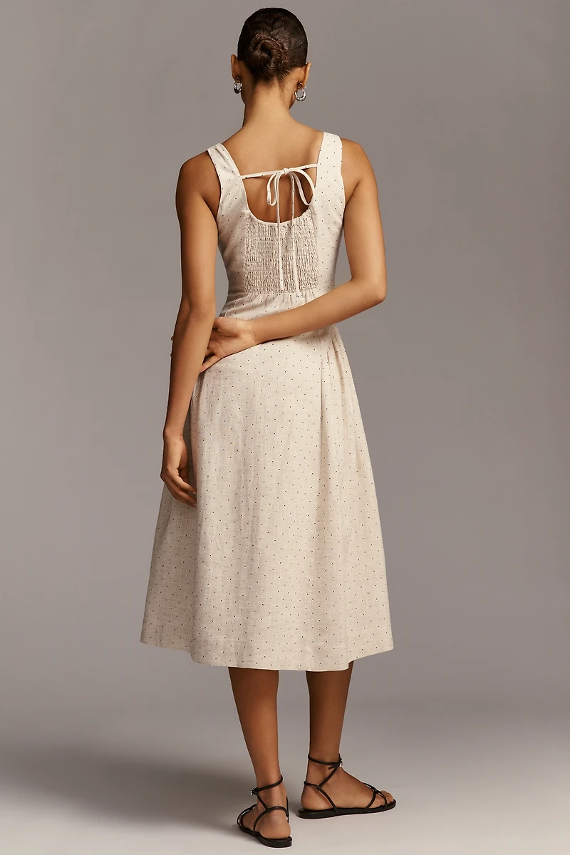En Saison Blakely Boat-Neck Bow Midi Dress