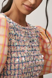 Celia B Roatán Puff-Sleeve Mini Dress