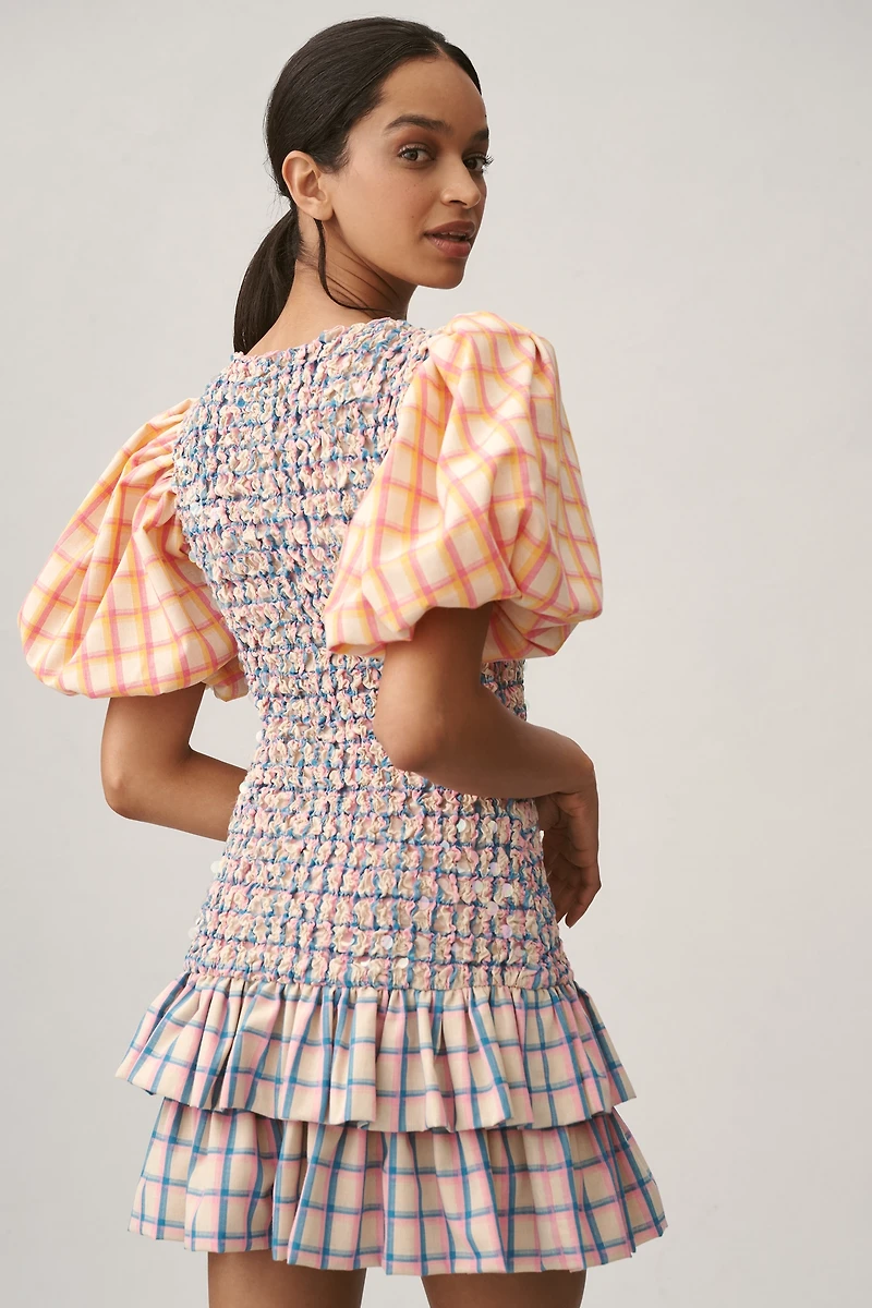 Celia B Roatán Puff-Sleeve Mini Dress