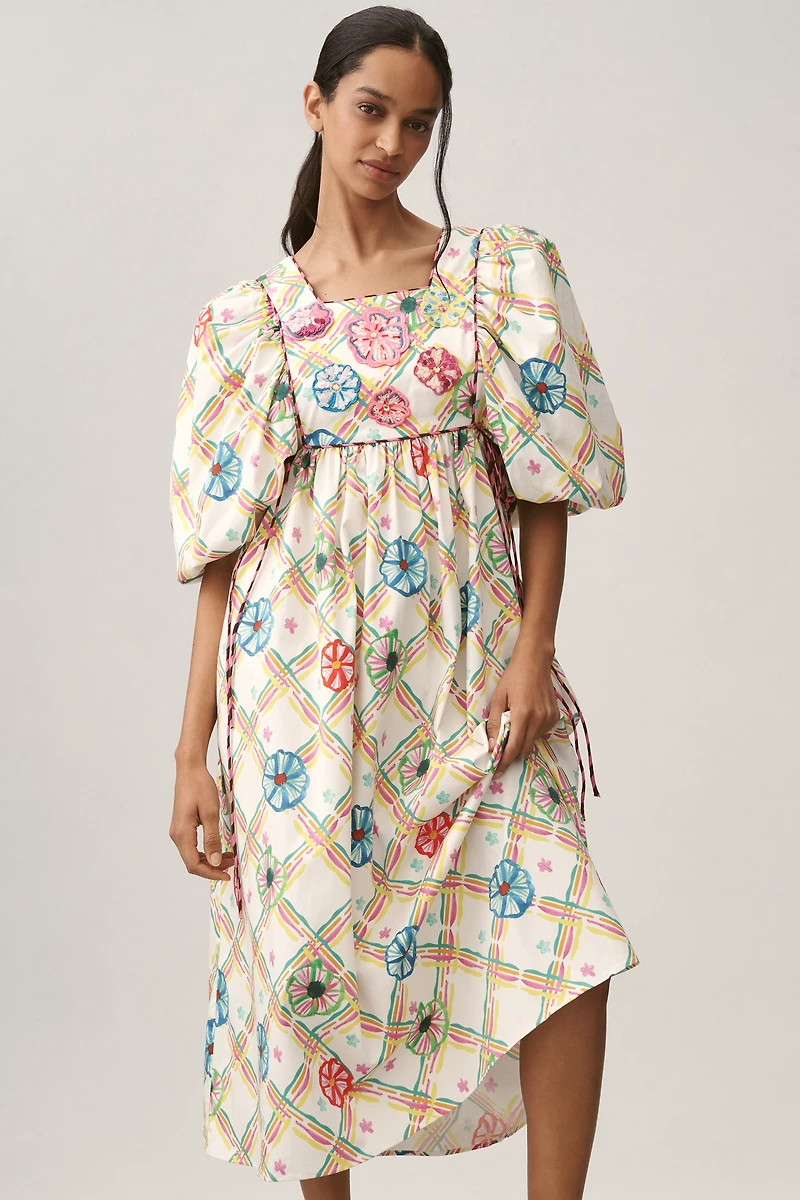 Celia B Santorini Puff-Sleeve Dress