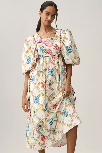 Celia B Santorini Puff-Sleeve Dress
