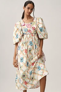 Celia B Santorini Puff-Sleeve Dress