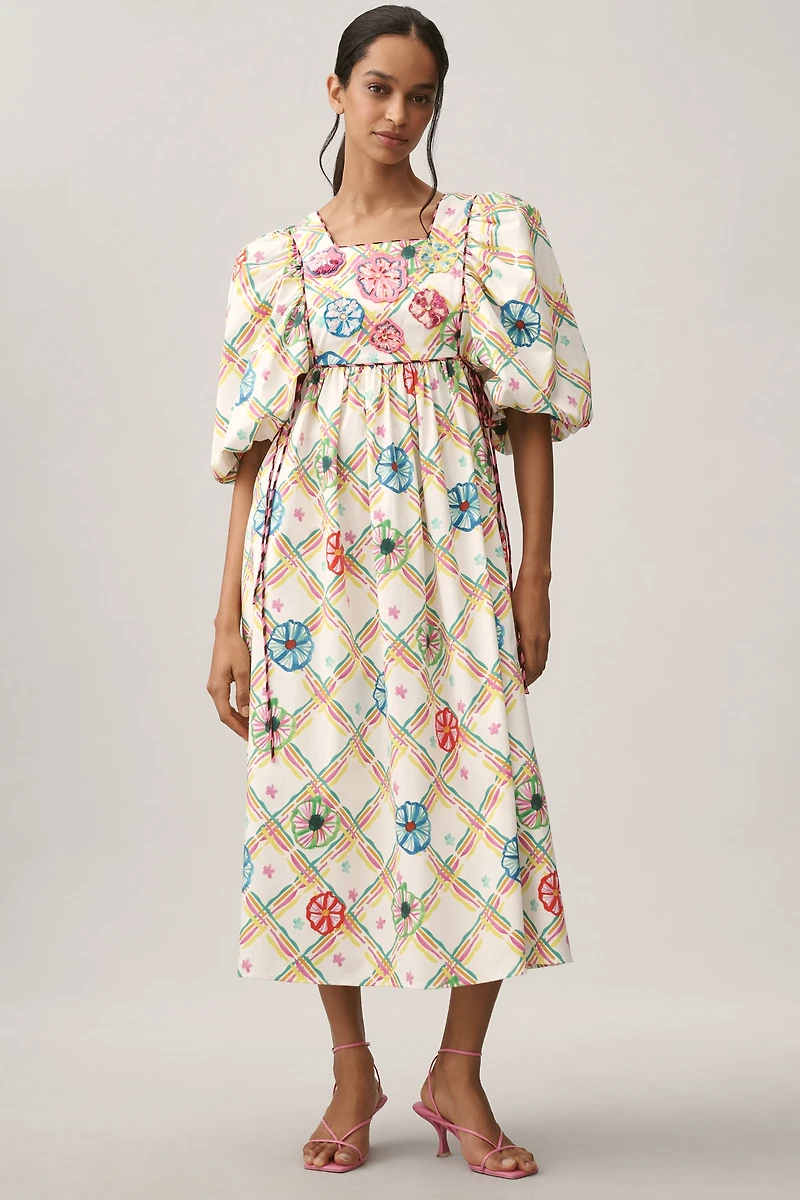 Celia B Santorini Puff-Sleeve Dress