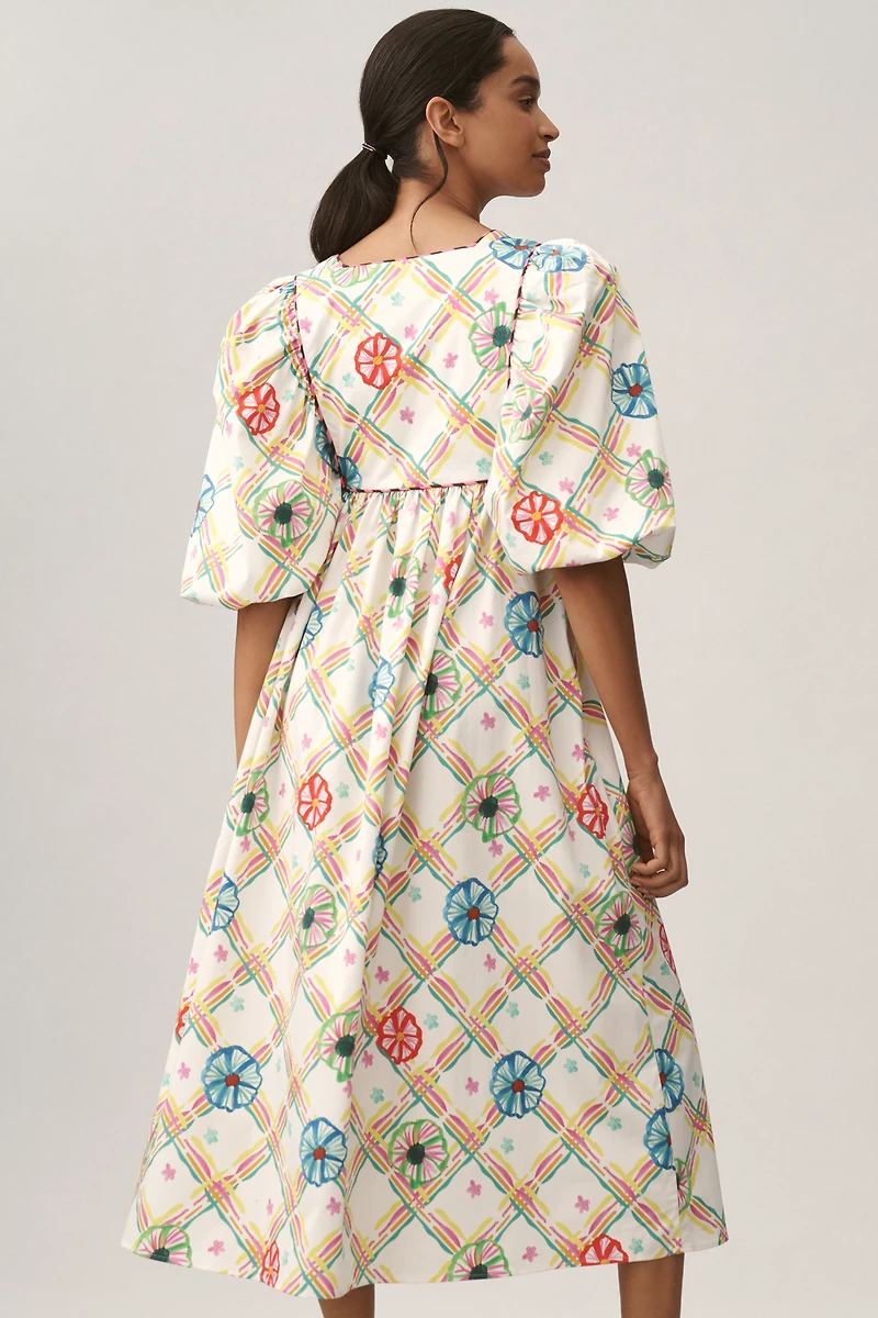 Celia B Santorini Puff-Sleeve Dress