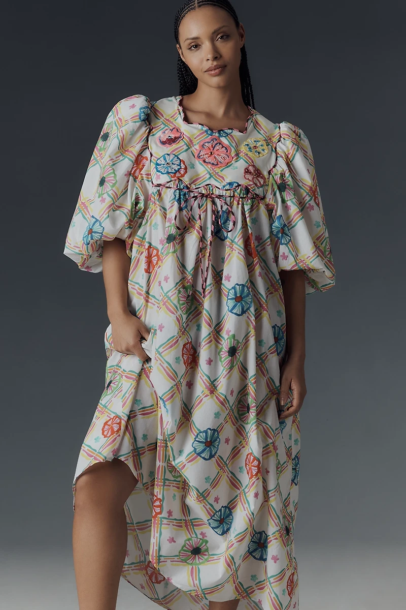 Celia B Santorini Puff-Sleeve Dress