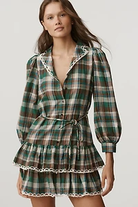 CeliaB Plaid Tiered Mini Dress