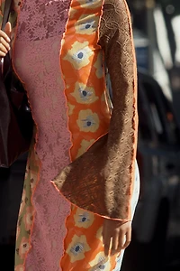 CeliaB Long-Sleeve Mesh Midi Dress