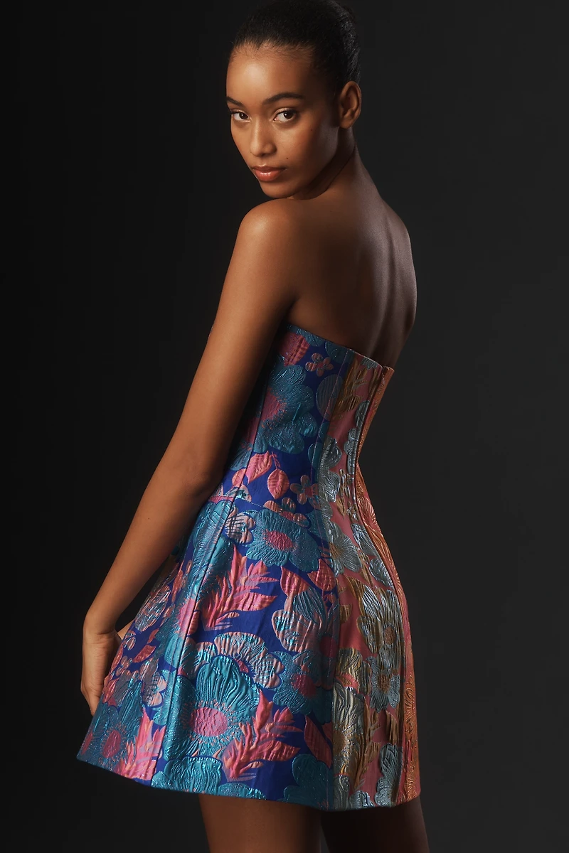 CeliaB Cosmic Strapless Fit & Flare Mini Dress