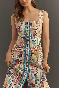 CeliaB Bunya Sleeveless Square-Neck Maxi Dress