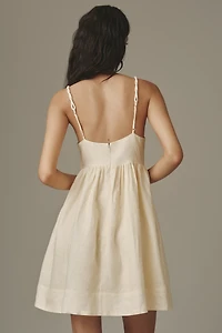 Farm Rio Linen Babydoll Mini Swing Dress