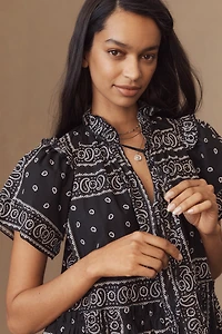 Hunter Bell Merritt Short-Sleeve Mini Swing Dress