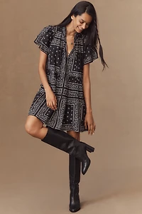 Hunter Bell Merritt Short-Sleeve Mini Swing Dress
