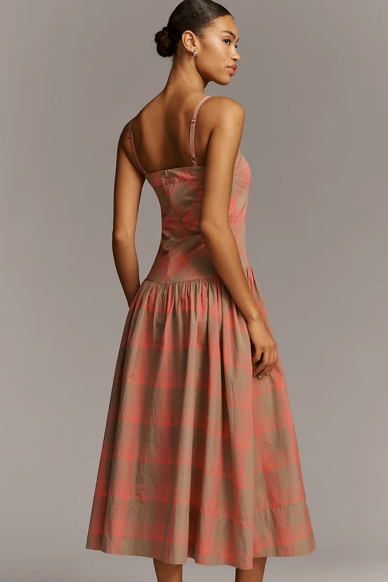 Hunter Bell Newberry Sleeveless Square-Neck Midi Dress