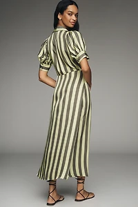 Hunter Bell Iris Short-Sleeve Tie-Front Midi Dress