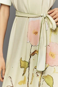 Hunter Bell Langley Short-Sleeve Mock-Neck Midi Dress