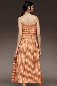 Damson Madder Grace Square-Neck Midi Dress