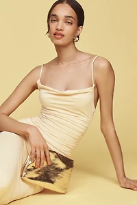 NIA Ina Sleeveless Cowl-Neck Ruched Maxi Dress