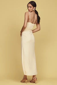 NIA Ina Sleeveless Cowl-Neck Ruched Maxi Dress