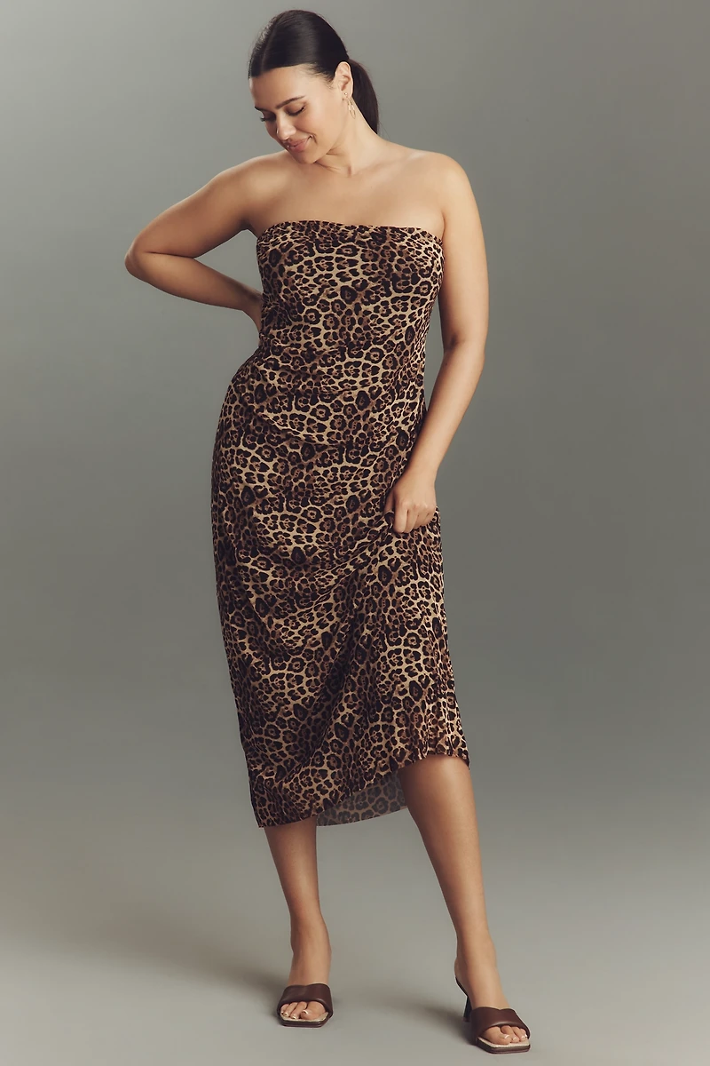 NIA Rowa Strapless Slim Midi Dress