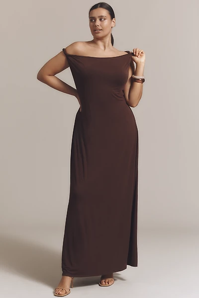 NIA Carmella Off-Shoulder Midi Dress