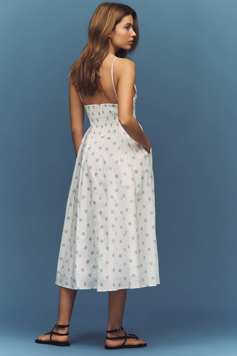 NIA Sydney V-Neck A-Line Cotton Midi Dress