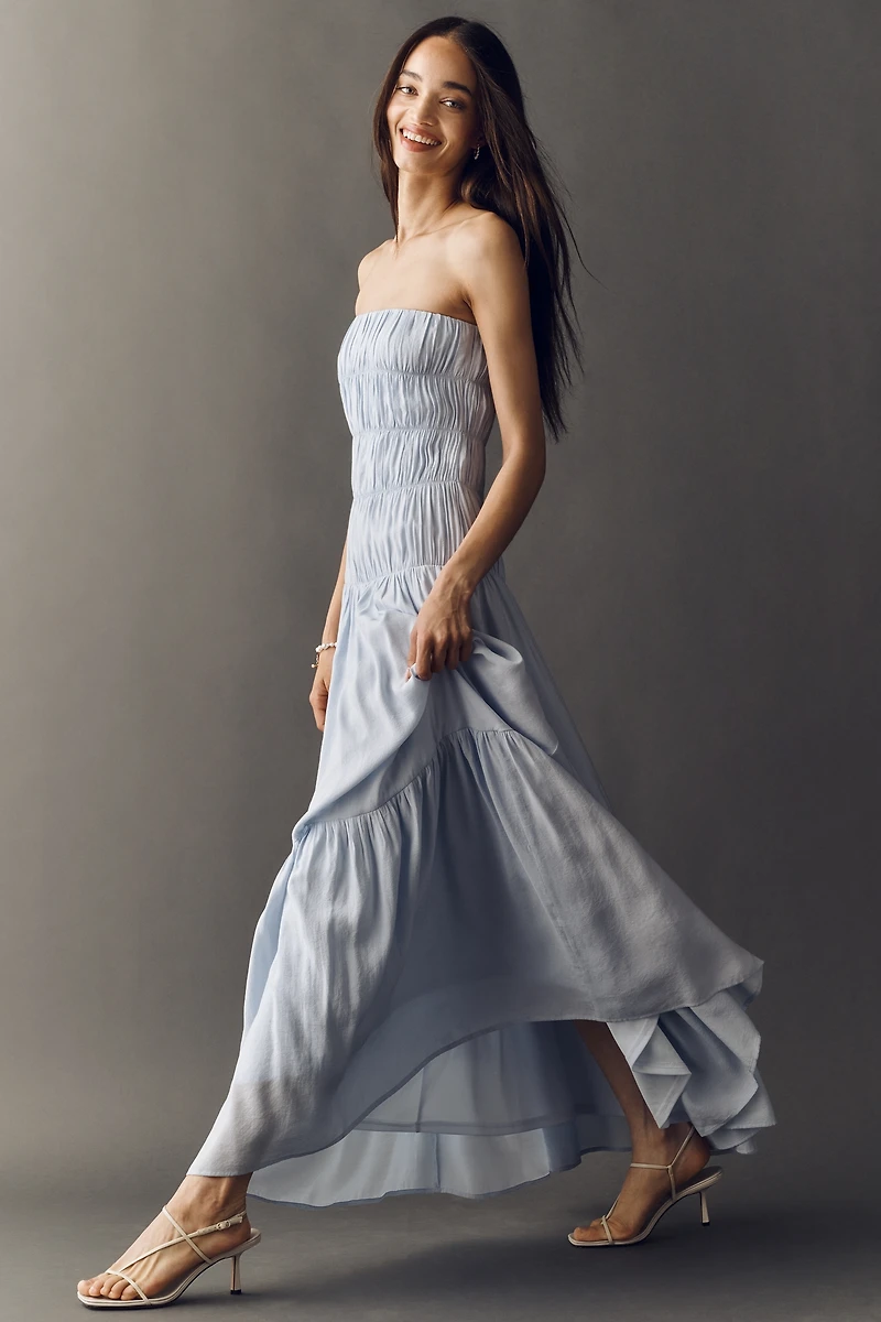 NIA Rocio Strapless Dop-Waist Maxi Dress