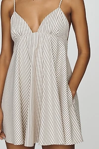NIA Alessia V-Neck Cotton Blend Mini Dress