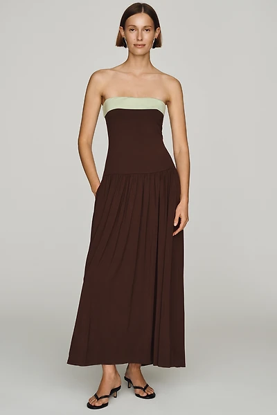 NIA Santo Strapless Midi Dress