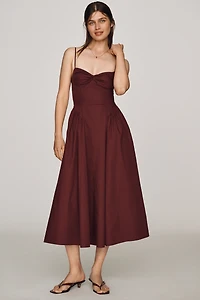 NIA 100% Cotton Destene Sweetheart Midi Dress