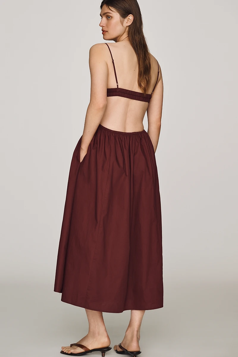 NIA 100% Cotton Destene Sweetheart Midi Dress