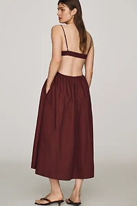 NIA 100% Cotton Destene Sweetheart Midi Dress