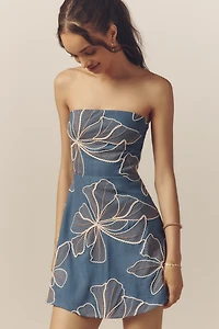 Flat White Strapless Mini Dress